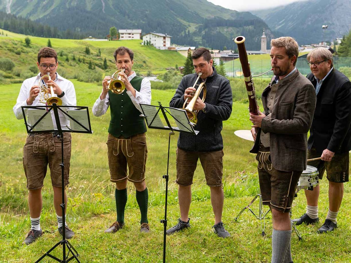 Bläsergruppe mit 5 Personen in Lech beim Classic Festival